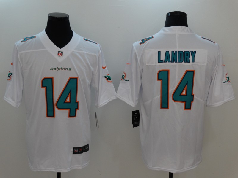 Men's Miami Dolphins Jarvis Landry #14 White Jersey